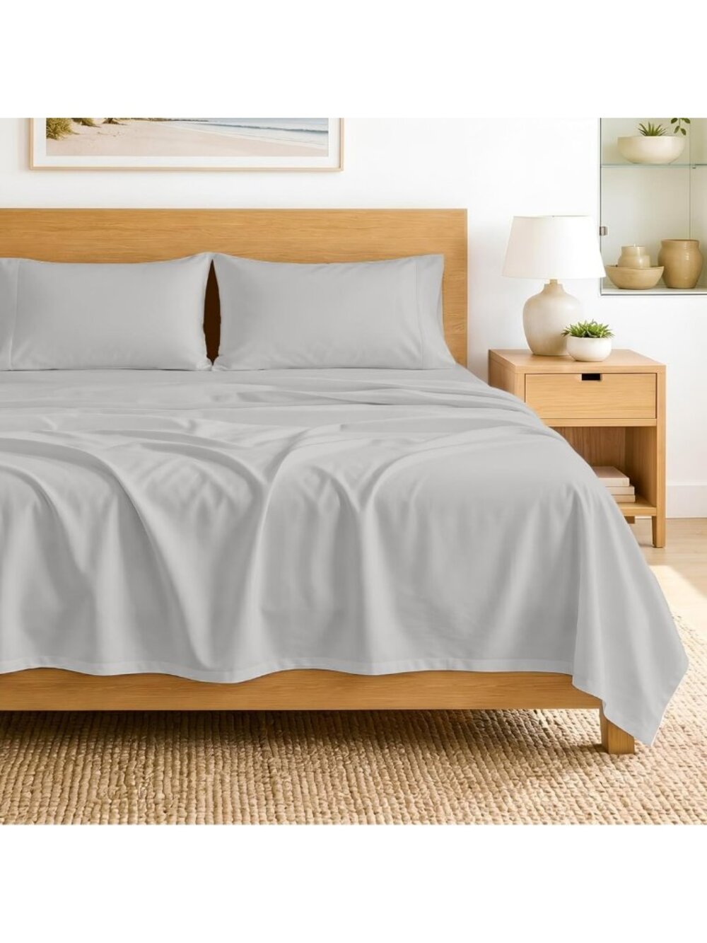 Luxury King Size 100% Egyptian Cotton Sheets Set - 600 Thread Count, Soft